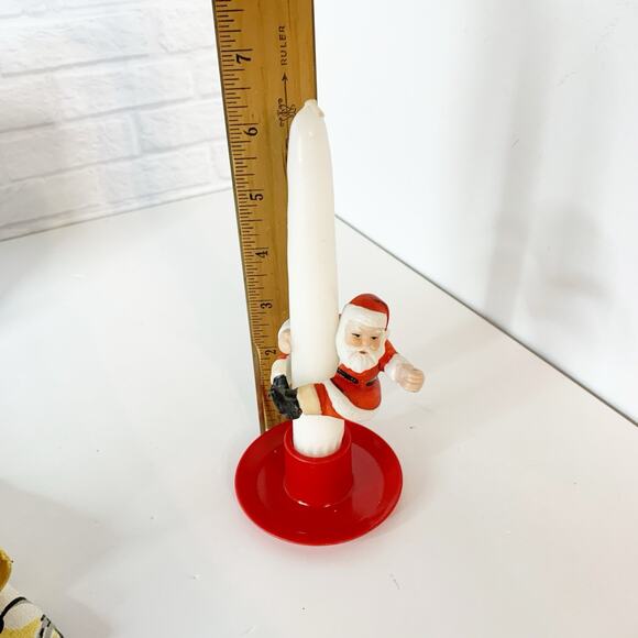 Vintage Hallmark Santa Claus Figurine Candle Hugger Holder Ceramic Christmas - Picture 7 of 8